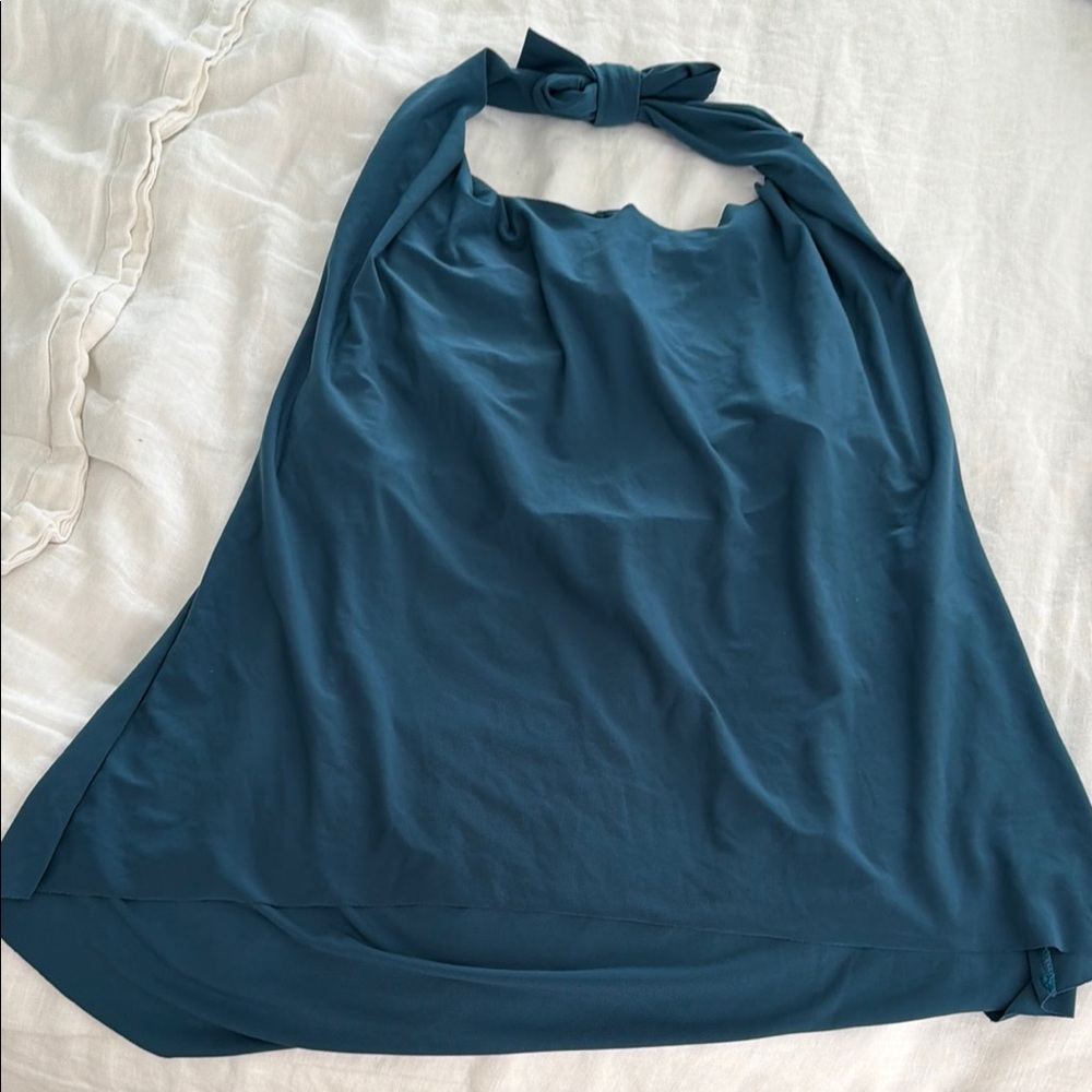 Magicsuit Teal Halter Tie Neck Tank Top